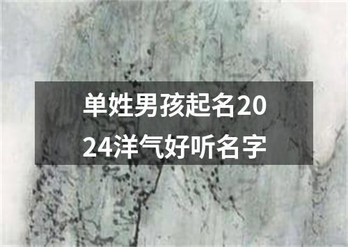 单姓男孩起名2024洋气好听名字