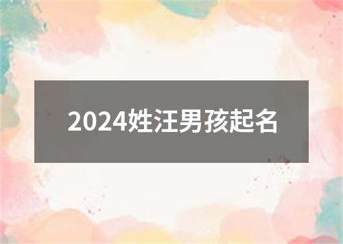 2024姓汪男孩起名