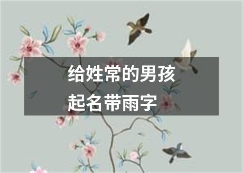 给姓常的男孩起名带雨字