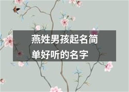 燕姓男孩起名简单好听的名字