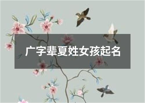 广字辈夏姓女孩起名