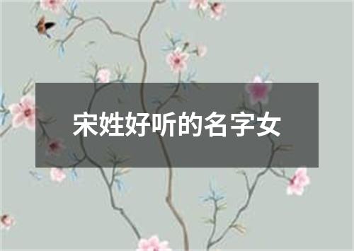 宋姓好听的名字女