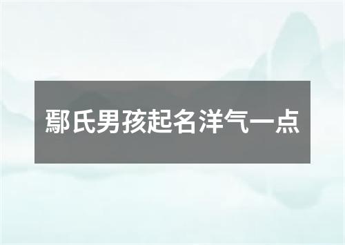 鄢氏男孩起名洋气一点