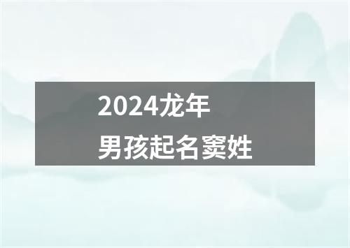 2024龙年男孩起名窦姓