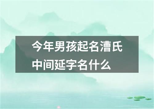 今年男孩起名漕氏中间延字名什么