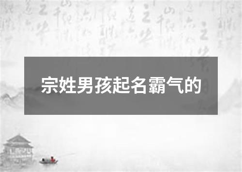 宗姓男孩起名霸气的