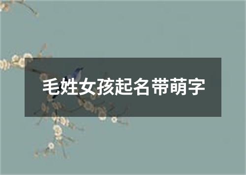 毛姓女孩起名带萌字