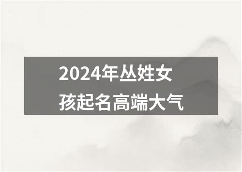 2024年丛姓女孩起名高端大气