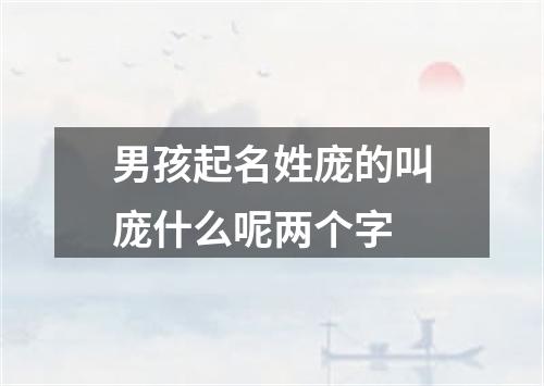 男孩起名姓庞的叫庞什么呢两个字