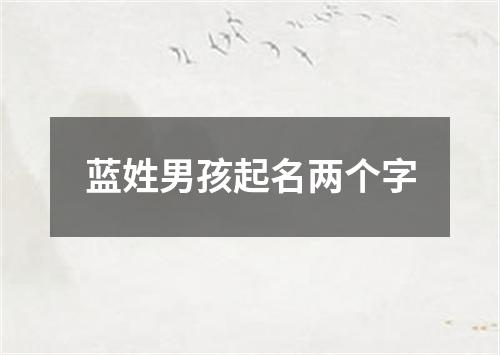 蓝姓男孩起名两个字