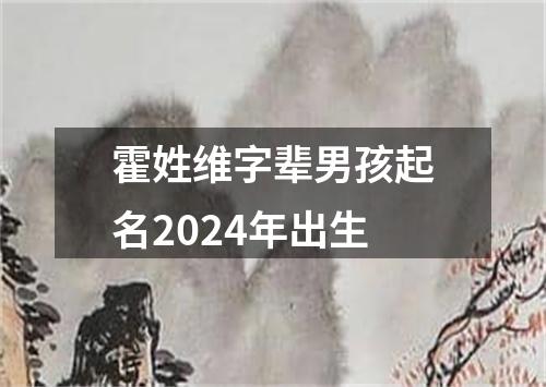 霍姓维字辈男孩起名2024年出生