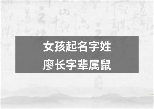 女孩起名字姓廖长字辈属鼠