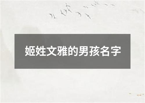 姬姓文雅的男孩名字