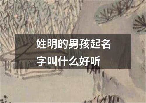 姓明的男孩起名字叫什么好听