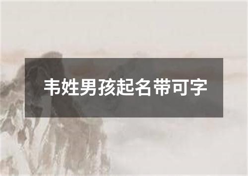 韦姓男孩起名带可字