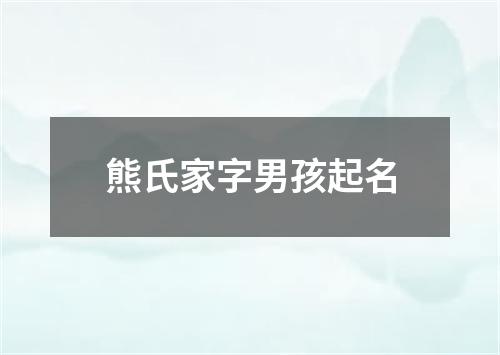 熊氏家字男孩起名