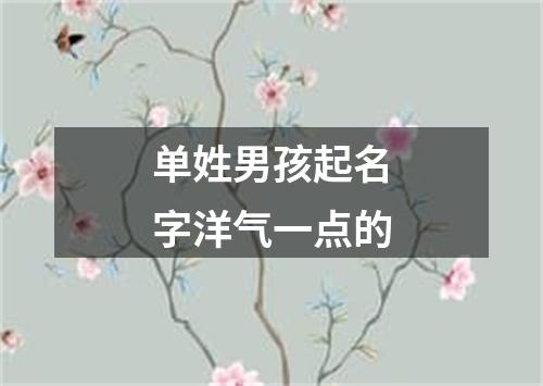 单姓男孩起名字洋气一点的