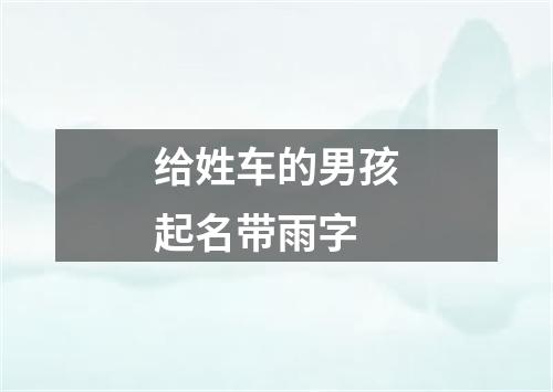 给姓车的男孩起名带雨字