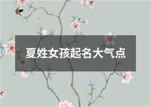 夏姓女孩起名大气点