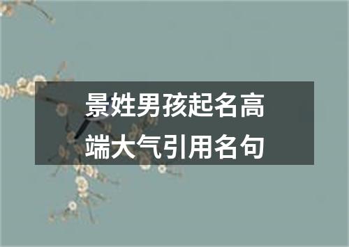 景姓男孩起名高端大气引用名句