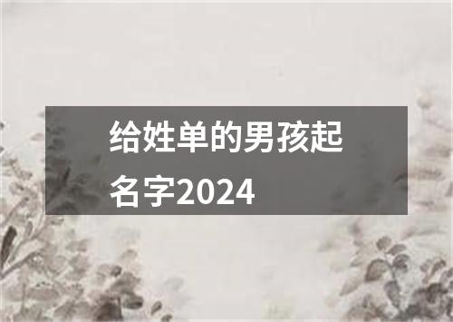 给姓单的男孩起名字2024