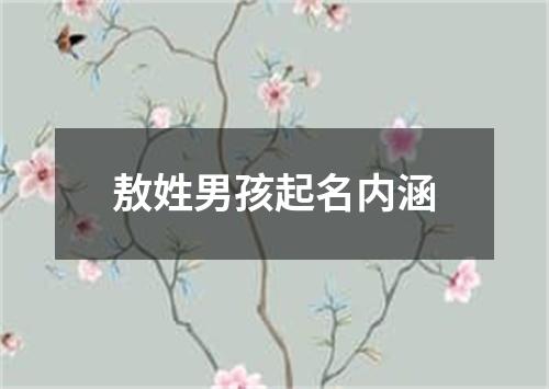 敖姓男孩起名内涵