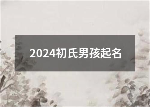 2024初氏男孩起名