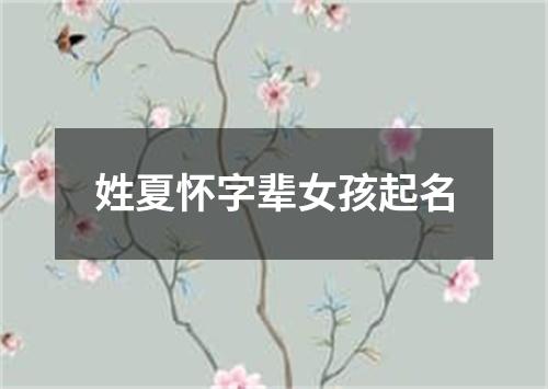 姓夏怀字辈女孩起名