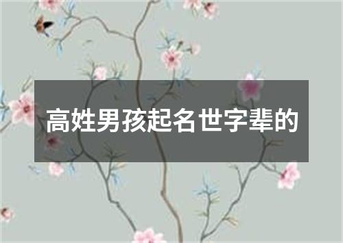 高姓男孩起名世字辈的