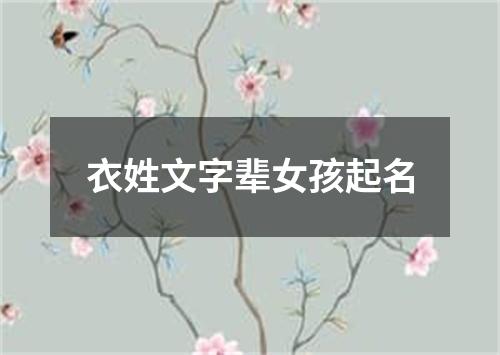 衣姓文字辈女孩起名