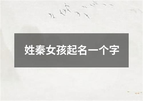 姓秦女孩起名一个字