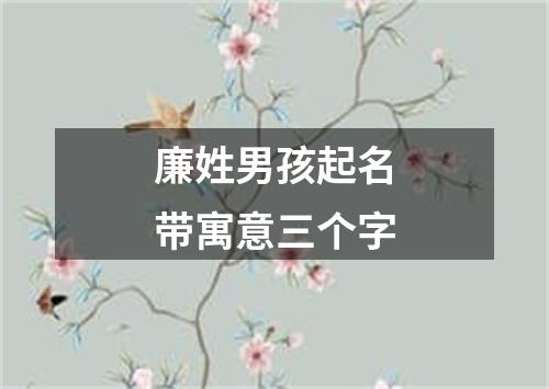 廉姓男孩起名带寓意三个字