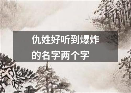 仇姓好听到爆炸的名字两个字