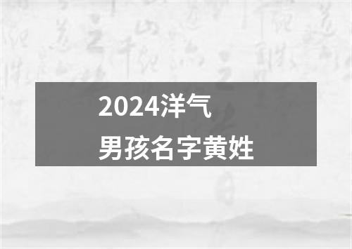 2024洋气男孩名字黄姓