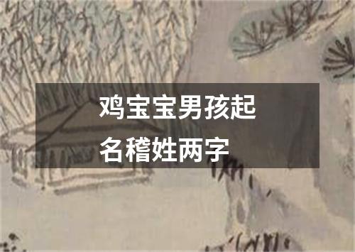 鸡宝宝男孩起名稽姓两字