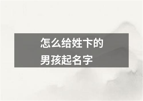 怎么给姓卞的男孩起名字