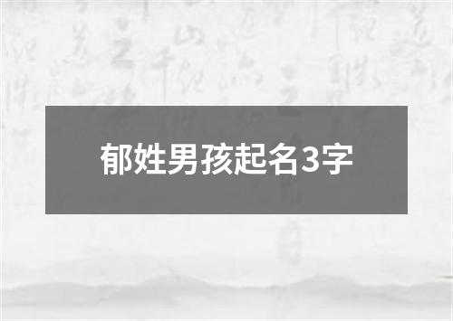 郁姓男孩起名3字