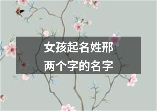 女孩起名姓邢两个字的名字