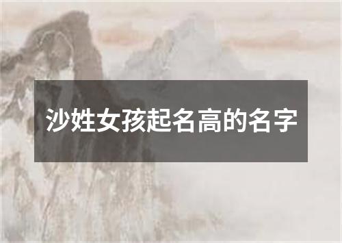 沙姓女孩起名高的名字