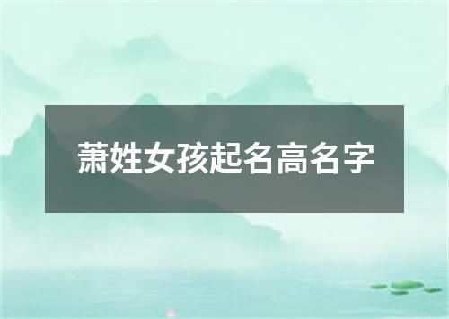 萧姓女孩起名高名字