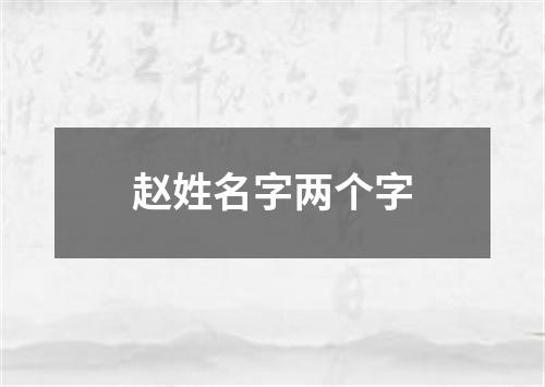 赵姓名字两个字