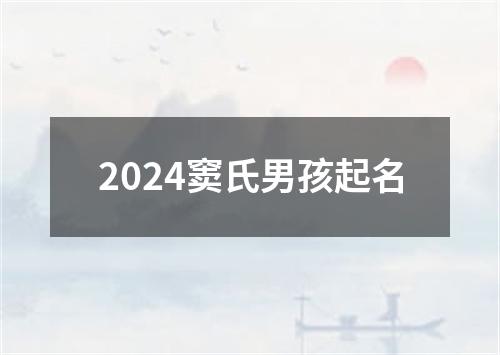 2024窦氏男孩起名