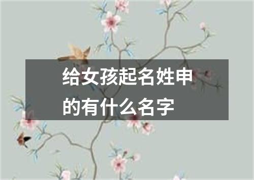 给女孩起名姓申的有什么名字