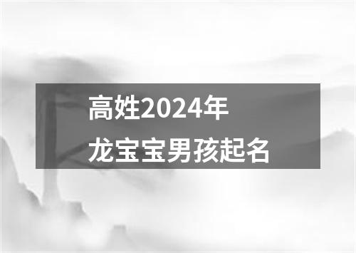 高姓2024年龙宝宝男孩起名