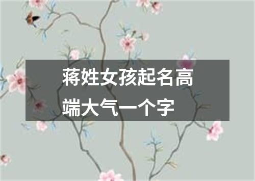 蒋姓女孩起名高端大气一个字