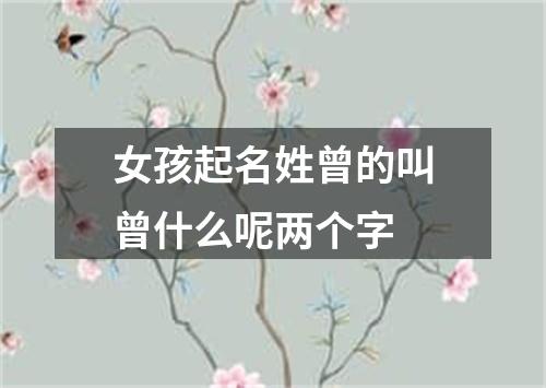 女孩起名姓曾的叫曾什么呢两个字