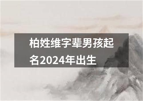 柏姓维字辈男孩起名2024年出生