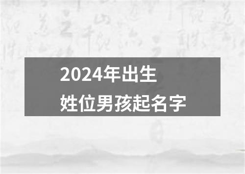 2024年出生姓位男孩起名字