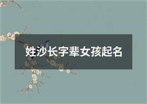 姓沙长字辈女孩起名