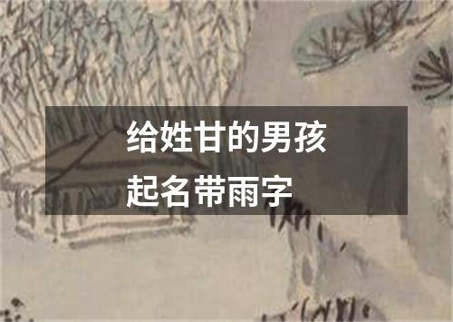 给姓甘的男孩起名带雨字